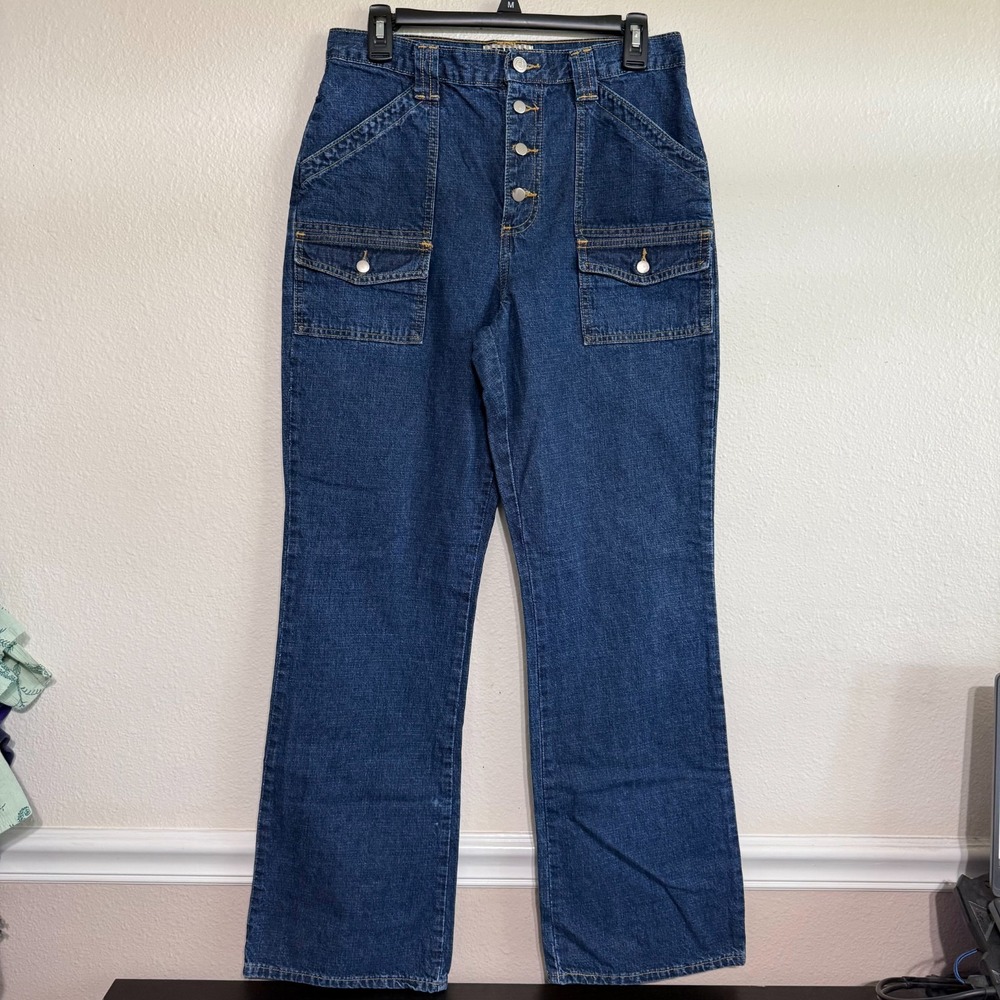 Foreneza‎ Bootcut Jeans Women's 10 Blue Denim Pockets Slim High-Rise Button Fly